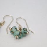Sterling Silver & Murano Glass Beaded Hook Earrings Vintage c1980