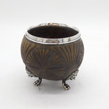 Victorian Sterling Silver Mounted Carved Cococut Bowl Antique 1838 London