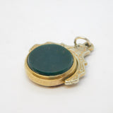 Victorian Gold Plated Floral Pattern Bloodstone & Agate Spinner Fob Antique