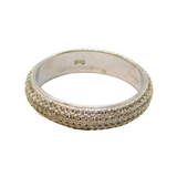 Sterling Silver Pave Set CZ Eternity Band Dress Ring Modern c1990 Size U 1/2