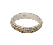 Sterling Silver Pave Set CZ Eternity Band Dress Ring Modern c1990 Size U 1/2