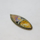 Sterling Silver Morpho Butterfly Lady Portrait Long Drop Pendant Antique c1930