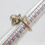 Sterling Silver Textured Dolphin Wrap Around Dress Ring Modern c1990 Size M 1/2