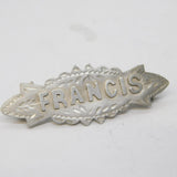 Victorian Sterling Silver 'Francis' Christening Brooch Antique 1899 Birmingham
