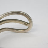 Sterling Silver Wave Pattern Bangle Bracelet Vintage c1970s