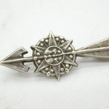 Victorian Sterling Silver Arrow through Target Brooch Pin Antique c1890