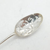 George II Sterling Silver Floral Pierced Mote Spoon Antique c1750s