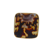 Sterling Silver Cowrie Shell Square Statement Ring Vintage c1970 Size T