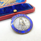 Rare Silver Metal & Enamel Handicapped Association 'With Courage & Faith' Brooch
