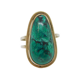 Sterling Silver Turquoise Adjustable Statement Ring Vintage c1970 Size N