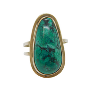 Sterling Silver Turquoise Adjustable Statement Ring Vintage c1970 Size N