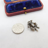 Sterling Silver Oriental Farmer with Buckets Charm Pendant Vintage c1970