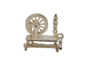 Sterling Silver Spinning Wheel Charm Pendant Vintage c1970