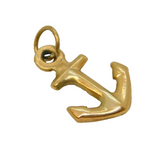 9ct Yellow Gold Anchor of Hope Charm Pendant Vintage c1970 London