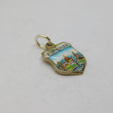 800 Silver Firenze Enamel Souvenir Charm Pendant Vintage c1970