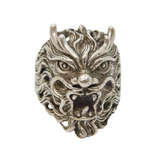 Sterling Silver Chunky Mythical Creature Statement Ring Vintage c1970 Size P 1/2