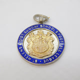 Sterling Silver, Gold, Enamel St. Helens Sporting Fob Medal Antique 1925