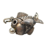 Sterling Silver Fish with Pearl Charm Pendant Vintage c1970s