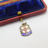 Sterling Silver and Enamel York Travel Shield Charm Pendant Vintage c1970