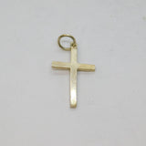 Sterling Silver Textured Minimalist Cross Charm Pendant Vintage c1970s