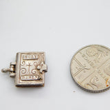 Sterling Silver Nuvo Holy Bible Charm Pendant Vintage c1970