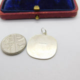 Sterling Silver Square St Christopher Charm Pendant Vintage c1970