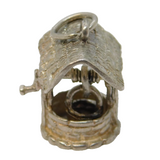 Sterling Silver Good Luck Wishing Well Charm Pendant Vintage c1970