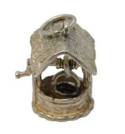 Sterling Silver Good Luck Wishing Well Charm Pendant Vintage c1970
