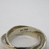 Studio Sterling Silver Planished Triple Trinity Ring Vintage 1972 London