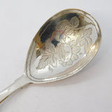 George III Sterling Silver Floral Bowl Tea Caddy Spoon Antique 1817 London