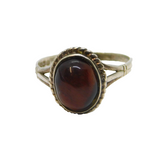 Sterling Silver Tiger's Eye Oval Dress Band Ring Vintage 1976 Birmingham Size P