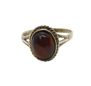 Sterling Silver Tiger's Eye Oval Dress Band Ring Vintage 1976 Birmingham Size P