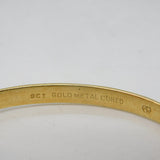 20th Century 9ct Gold Metal Core Planished Bangle Bracelet Antique c1930s