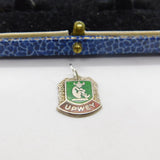 Sterling Silver and Coloured Enamel Travel Shield 'Upwey' Charm Vintage c1970