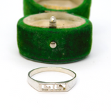 Sterling Silver Narrow Greek Key Design Band Ring Vintage c1970 Size Q