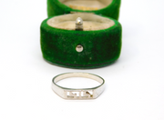 Sterling Silver Narrow Greek Key Design Band Ring Vintage c1970 Size Q