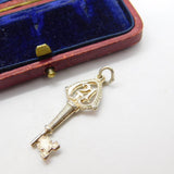 Sterling Silver 21st Birthday Key Charm Pendant Vintage c1970