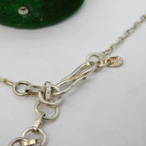 Sterling Silver & Faceted Green Quartz Set Drop Necklace Vintage c1970