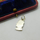 Sterling Silver USA Modified One Dime Cut Out Bust Charm Pendant Antique c1940