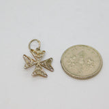 Sterling Silver Filigree Maltese Cross Charm Pendant Vintage c1970s