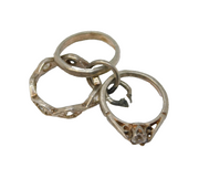 Sterling Silver Wedding & Engagement Ring Charm Pendant Vintage c1970