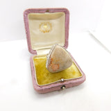 Sterling Silver Large Ammonite Fossil Set Statement Ring Vintage c1990