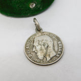 19th Century Belgian Sterling Silver Leopold II Coin Charm Antique 1886