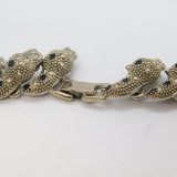 Large Costume Jewellery Silver Plated Leaping Panther Necklace Vintage