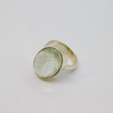 Sterling Silver Chunky Faceted Citrine Statement Ring Vintage c1970 Size O