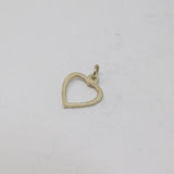 Sterling Silver Simple Open Heart Drop Charm Pendant Vintage c1970