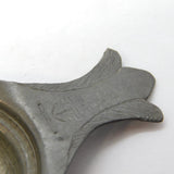 17th Century Pewter Naval Rum or Caddy Spoon Antique 1699 Ship Pattern