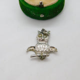 Sterling Silver Wise Owl Charm Pendant Vintage c1970