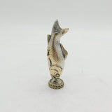 19th Century Silver Plated Fish Form Wax Seal Stamp Holder Antique c1880s