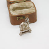 Sterling Silver Sewing Spinning Wheel Charm Pendant Vintage c1970
